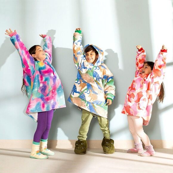 Casaideas Kids Shearling Knit Slipper Socks Size 22CM Green Chevron Rainbow - Picture 4 of 5